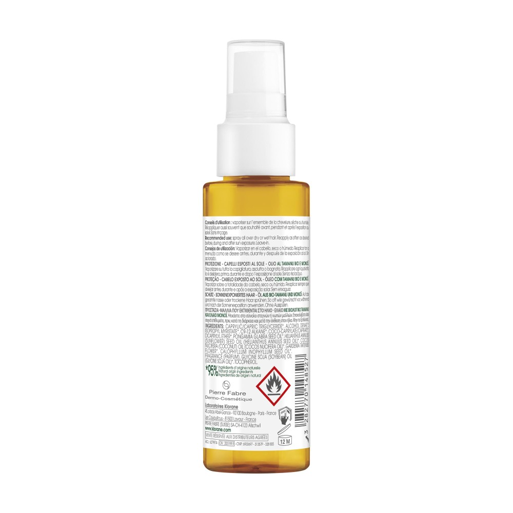 Klorane huile protectrice cheveux tamanu 100 ml