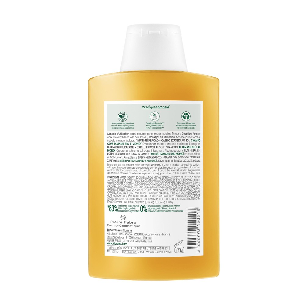Klorane shampooing nutritif au tamanu 200 ml
