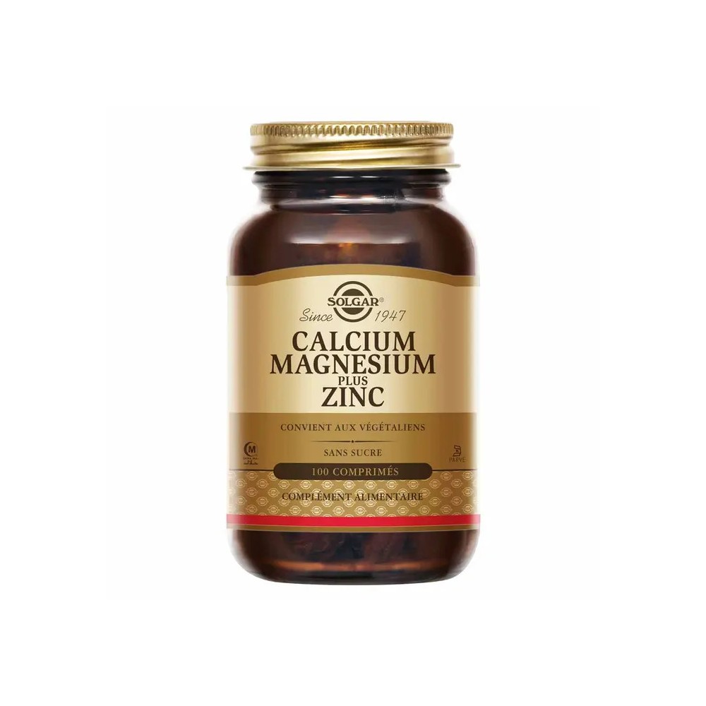 Solgar Calcium Magnésium Zinc 100 comprimés