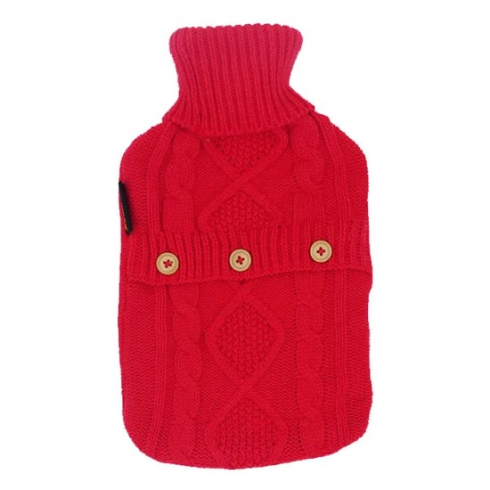 Calindoo Bouillotte Tricot Rouge 2L