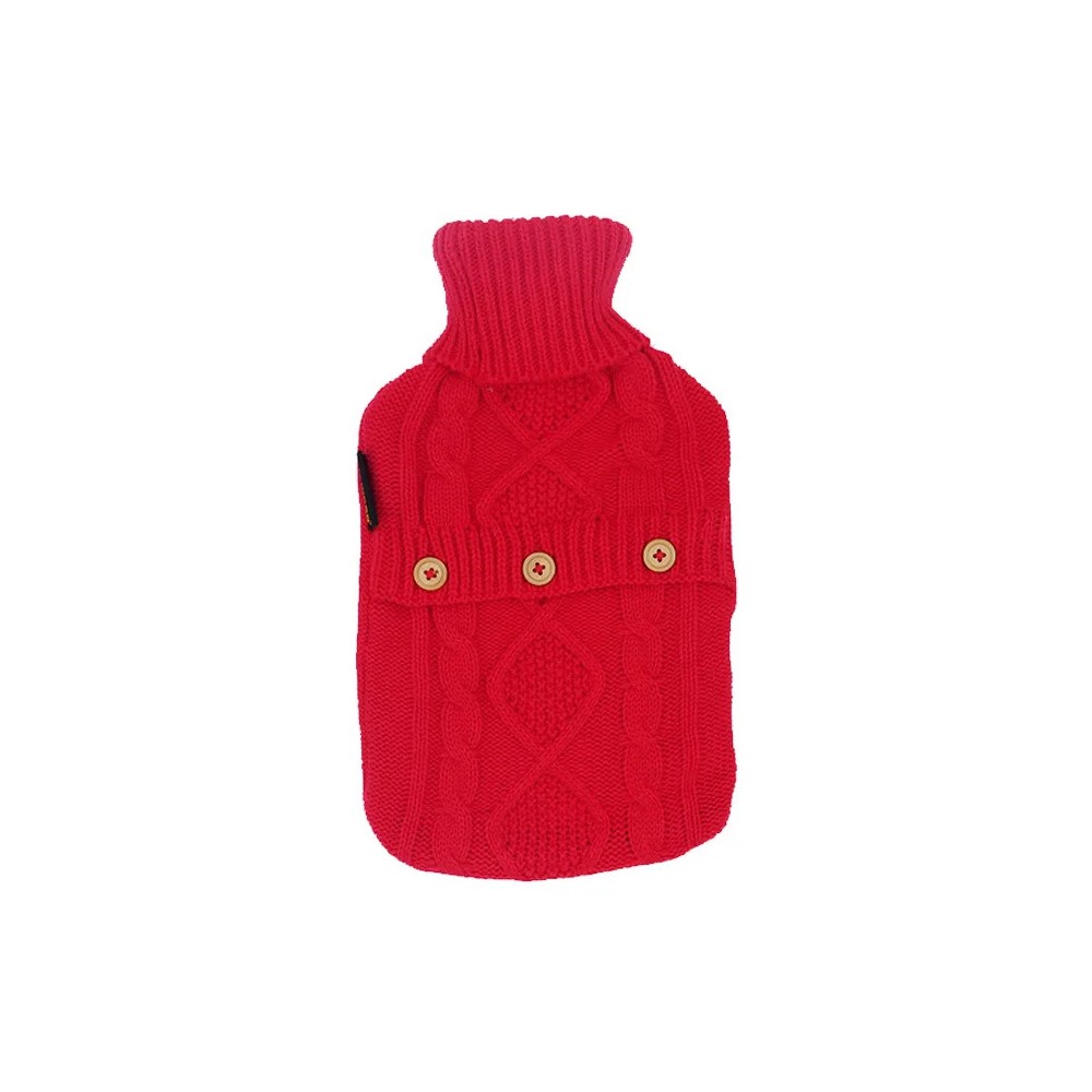 Calindoo Bouillotte Tricot Rouge 2L