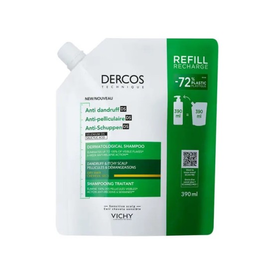 Dercos Shampooing Anti-Pelliculaire Éco Recharge