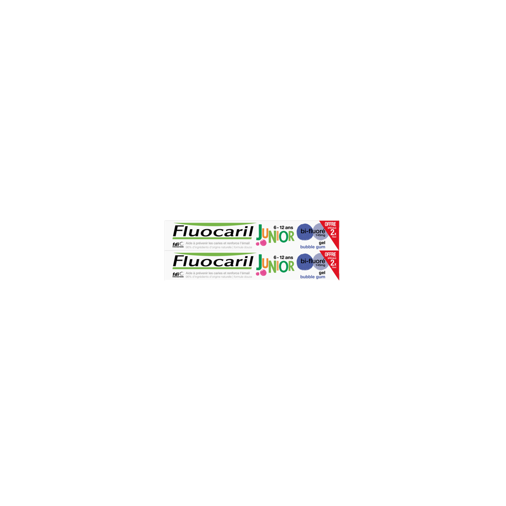 Fluocaril Dentifrice 6-12 ans Bubble Duo 2 x 75 ml