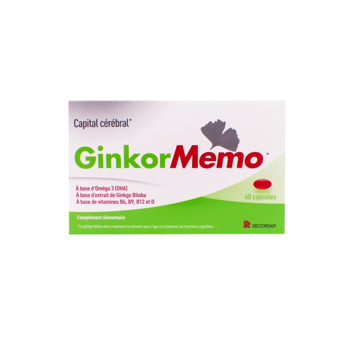 Ginkor Mémo 60 gélules - Mémoire et Concentration