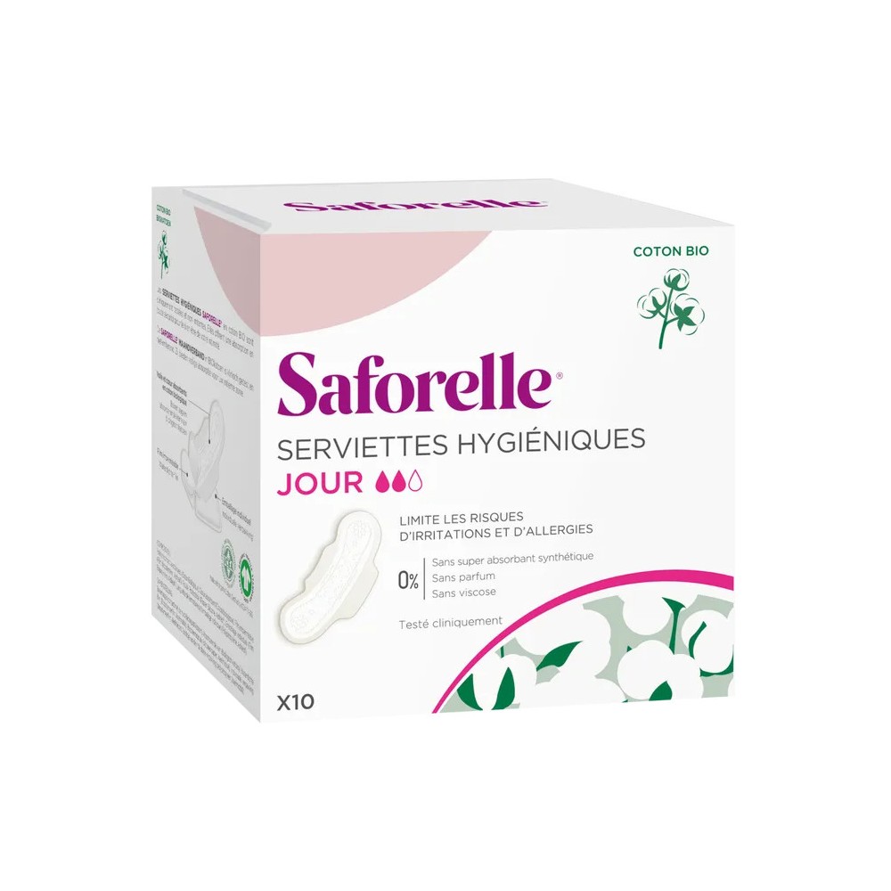 Saforelle Coton Protect Bio Serviettes Jour