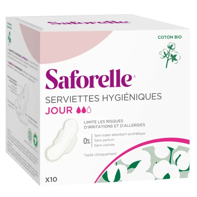 Saforelle Coton Protect Bio Serviettes Jour