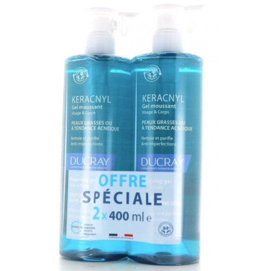 Ducray Keracnyl Gel Moussant 400 ml Duo