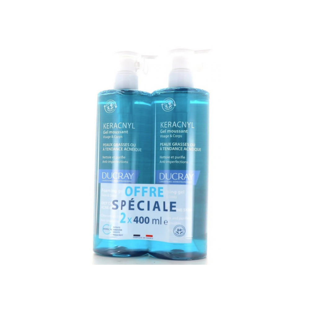 Ducray Keracnyl Gel Moussant 400 ml Duo