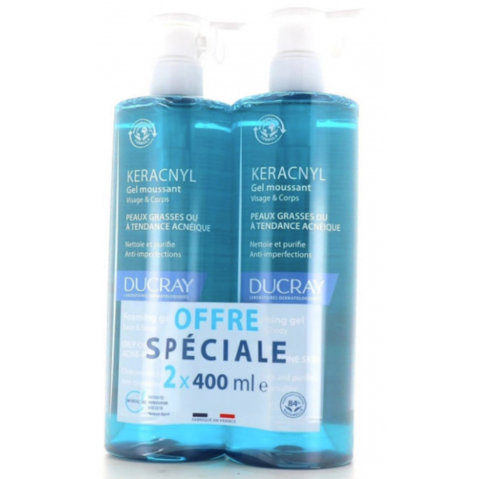 Ducray Keracnyl Gel Moussant 400 ml Duo