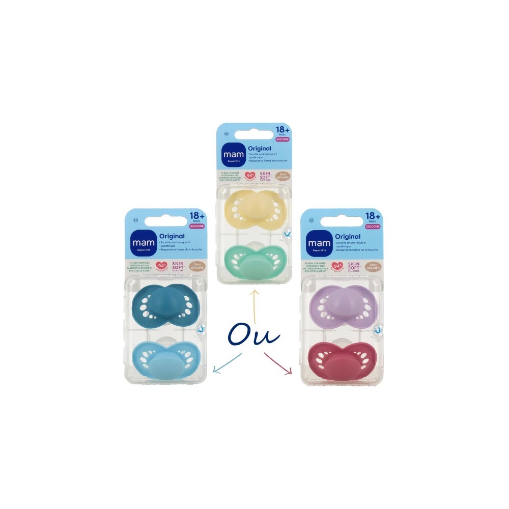 MAM Sucette Original Nature Silicone Duo 18 Mois et Plus