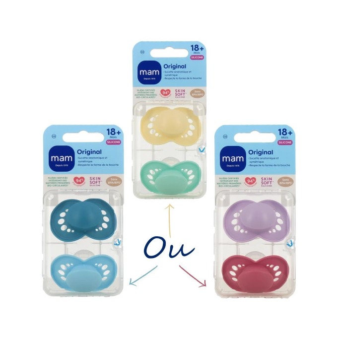 MAM Sucette Original Nature Silicone Duo 18 Mois et Plus