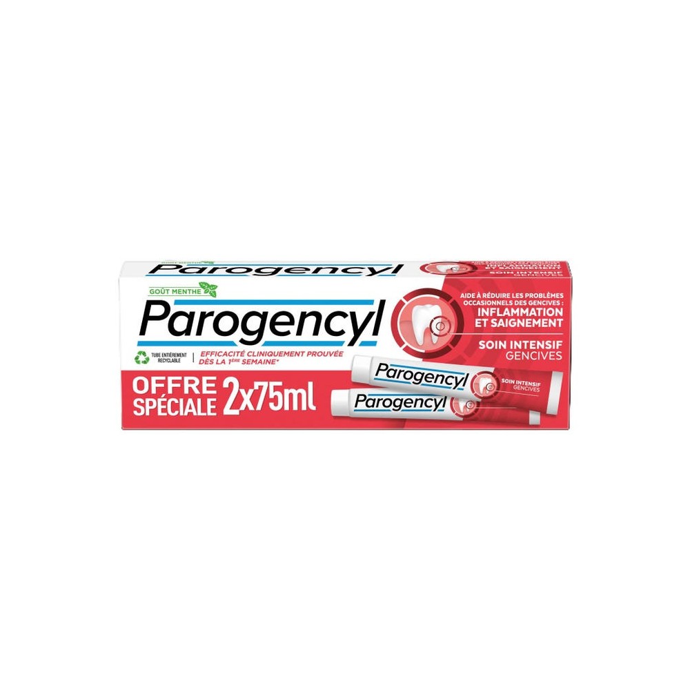 PAROGENCYL DENTIF SOIN INTENSIF GENCIVES 75MLX2 DU
