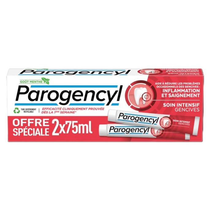 PAROGENCYL DENTIF SOIN INTENSIF GENCIVES 75MLX2 DU