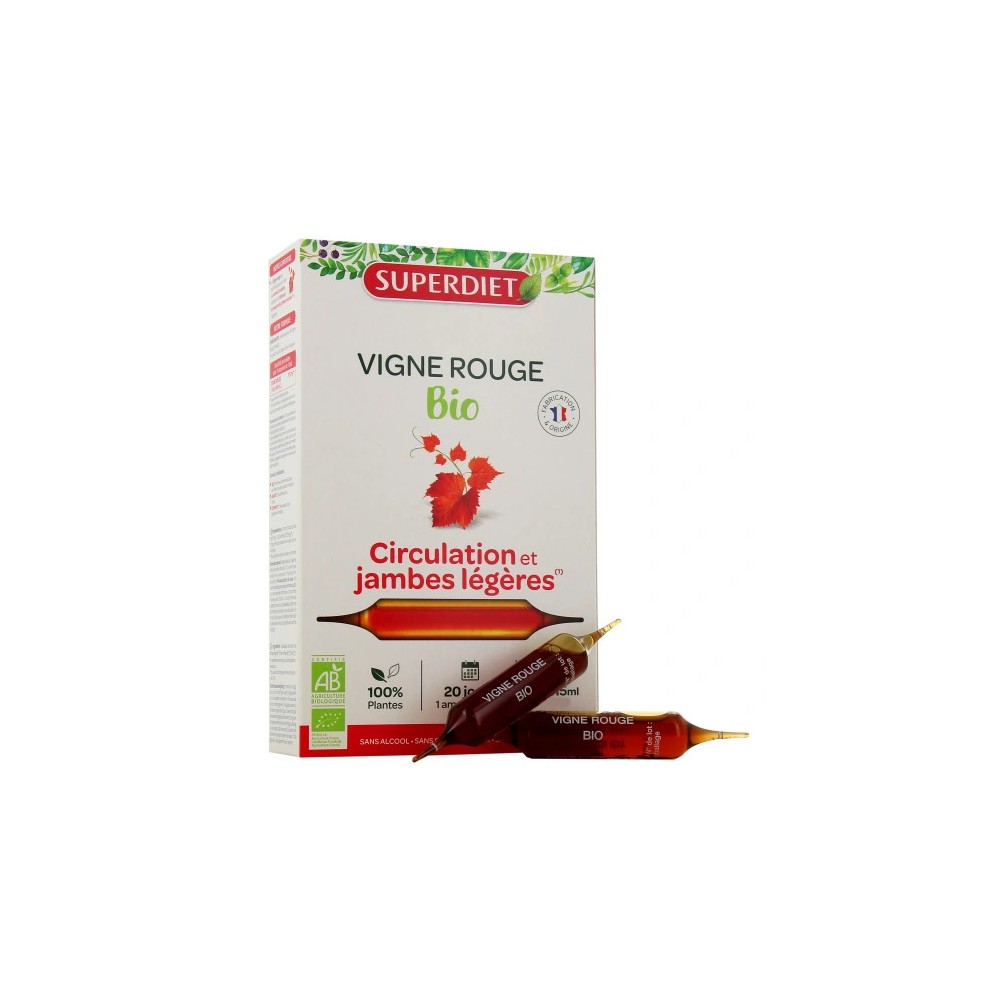 Superdiet Vigne Rouge 20 Ampoules