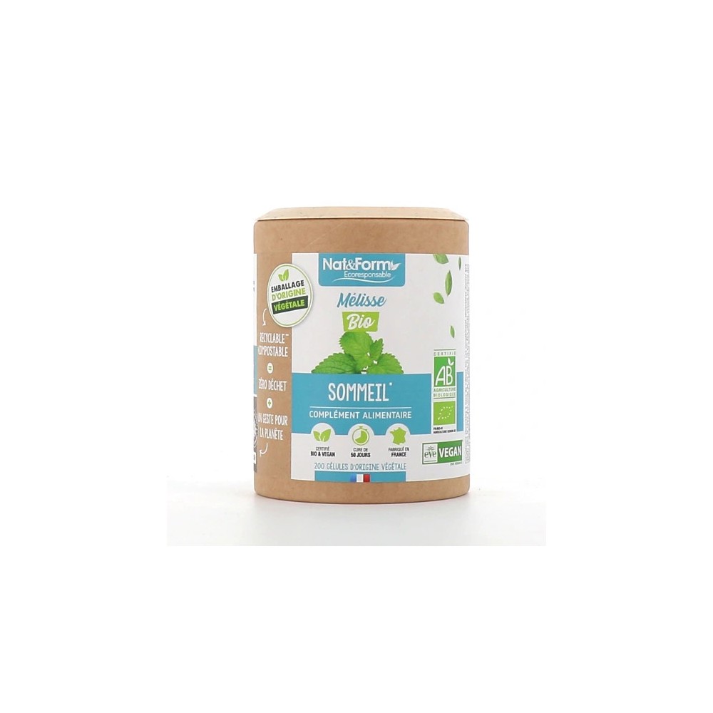 Nat&Form Mélisse Bio 200 Gélules