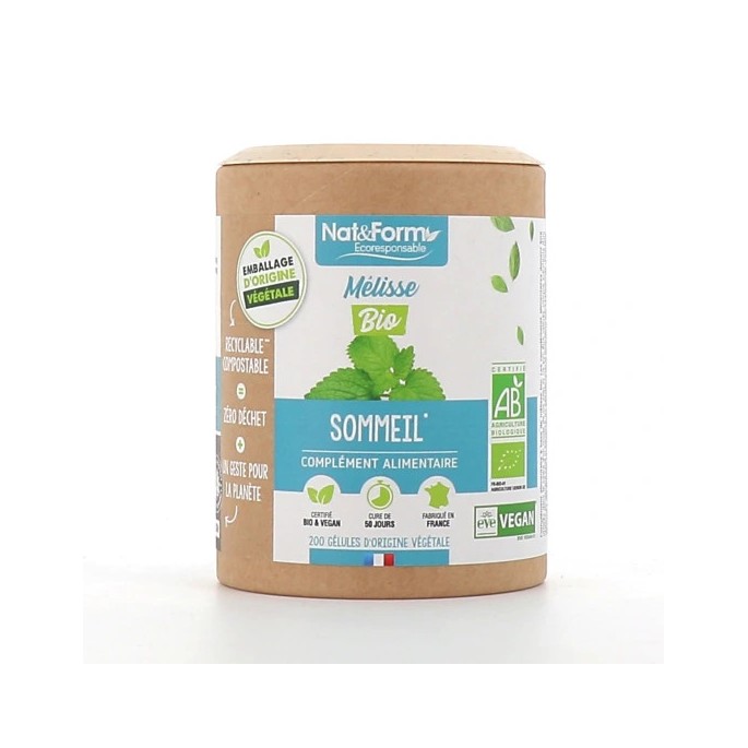 Nat&Form Mélisse Bio 200 Gélules