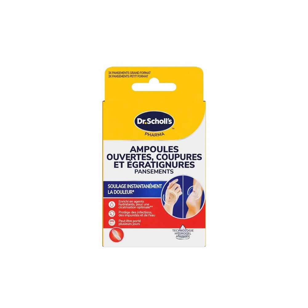 Scholl Pansements Ampoules Ouvertes Boîte de 3