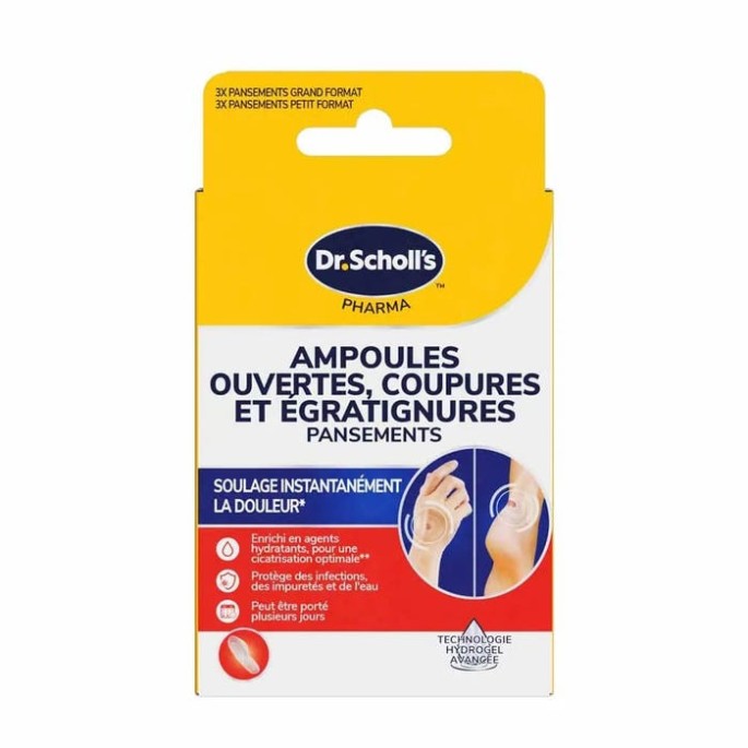 Scholl Pansements Ampoules Ouvertes Boîte de 3
