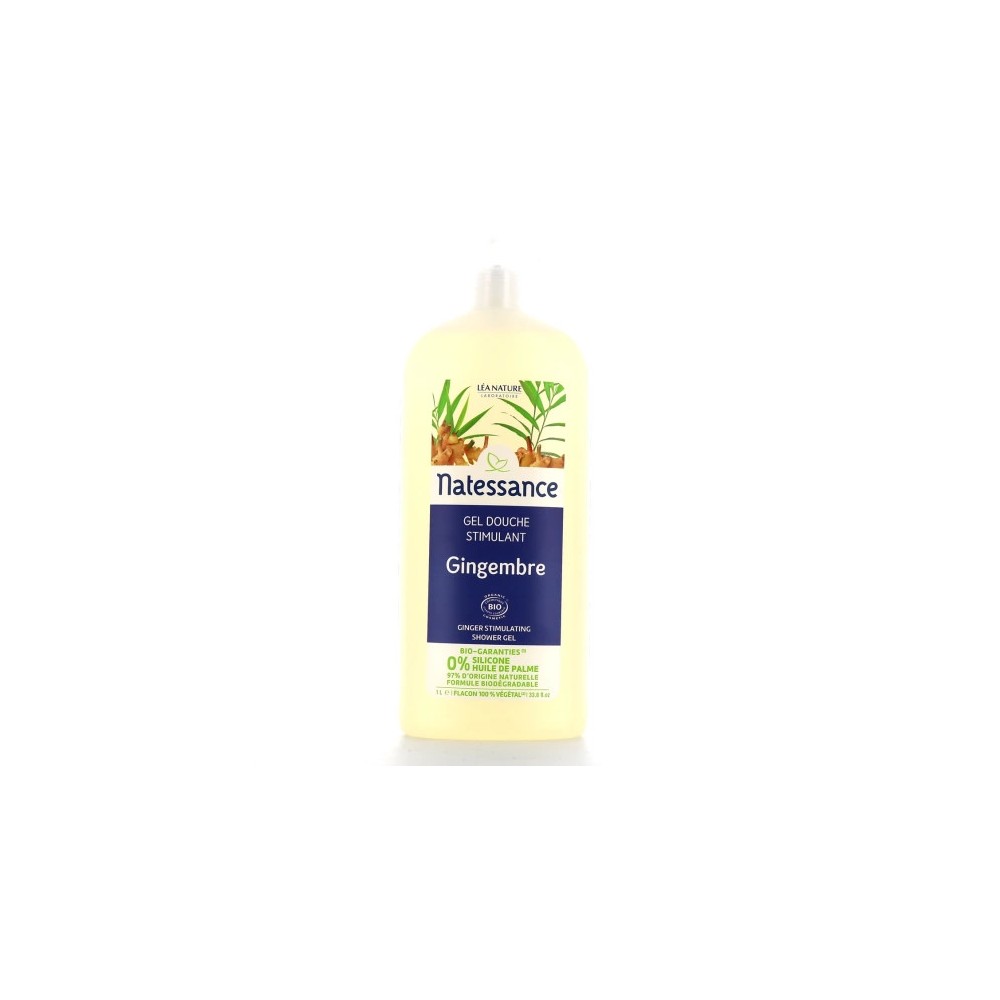 Natessance Gel Douche Stimulant Gingembre Bio Flacon-pompe 1 L