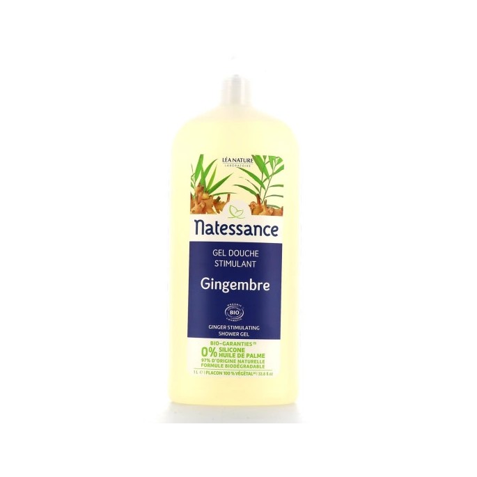 Natessance Gel Douche Stimulant Gingembre Bio Flacon-pompe 1 L