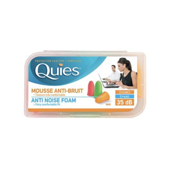 Quies Mousse Fluo 3 Paires - Protection Auditive