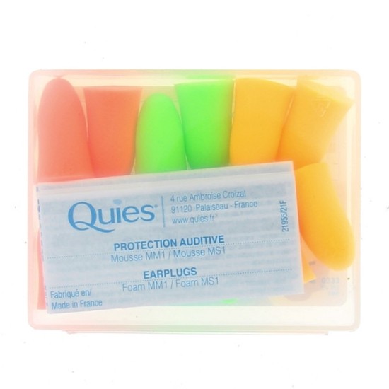Quies Mousse Fluo 6 paires grand modèle