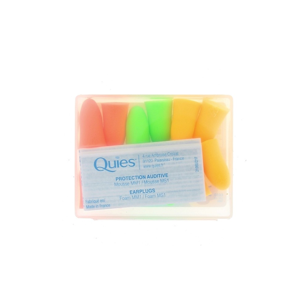 Quies Mousse Fluo 6 paires grand modèle