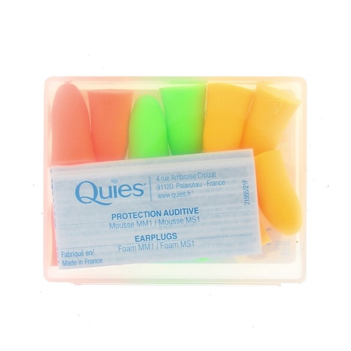Quies Mousse Fluo 6 paires grand modèle