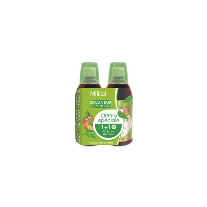 Milical Draineur Thé Vert Pêche 500 ml