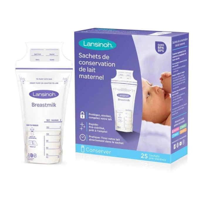 Lansinoh Sachet Conservation de Lait 25 unités