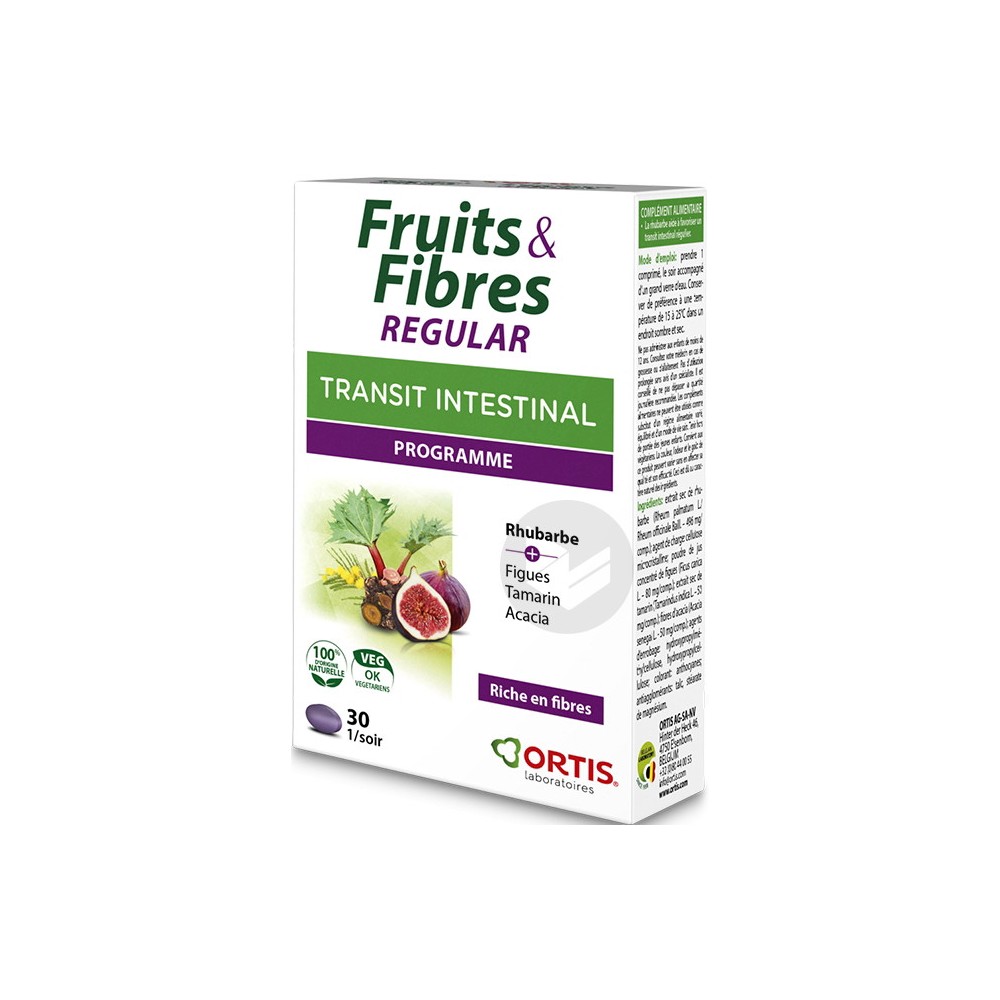 Ortise Fruits/Fibres Regular 30 comprimés Duo