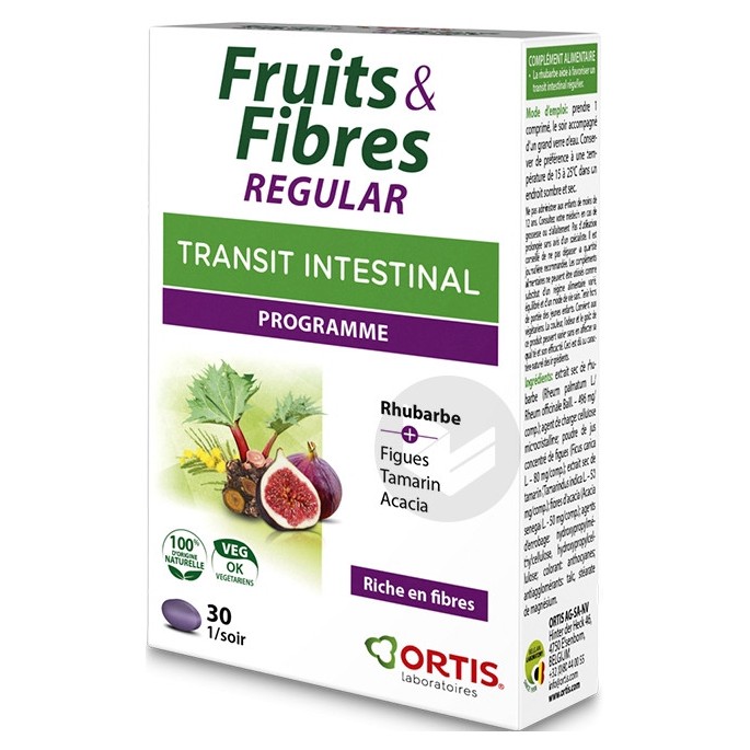 Ortise Fruits/Fibres Regular 30 comprimés Duo