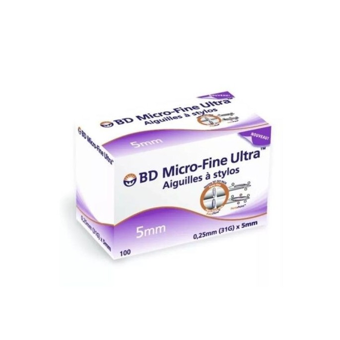 BD Micro-fine Ult Aiguille P Stylo Injection 0,25x5 mm Boîte de 100