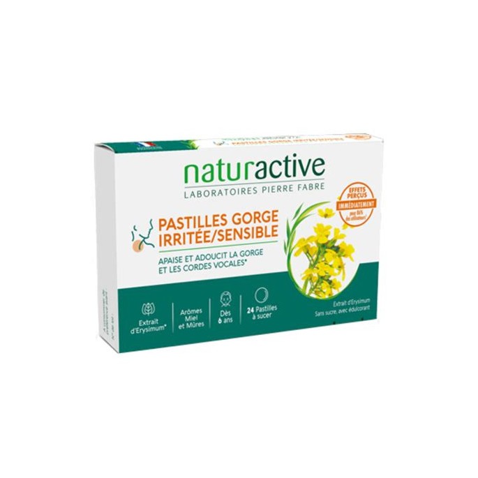 Naturactive Gorge Irritée/sensible Pastille 24 Unités