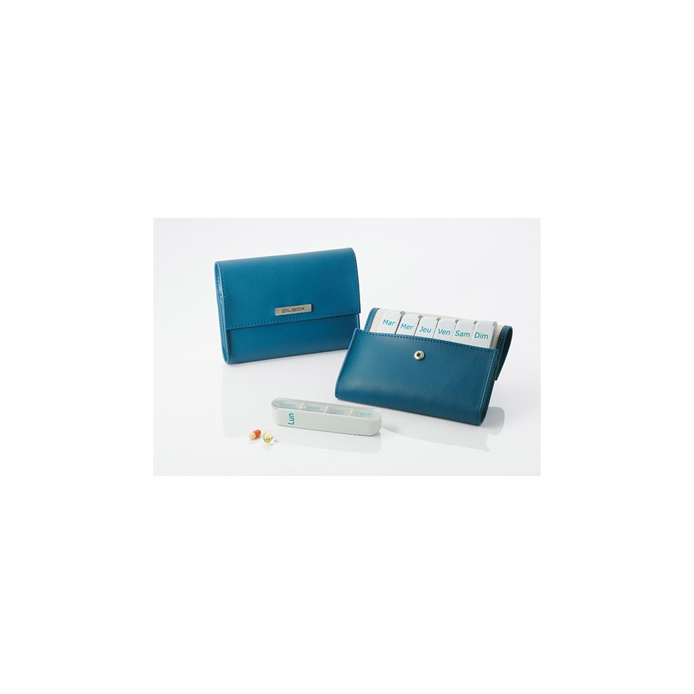 Pilbox Semainier Pilulier Hebdo Fauve/pétrole