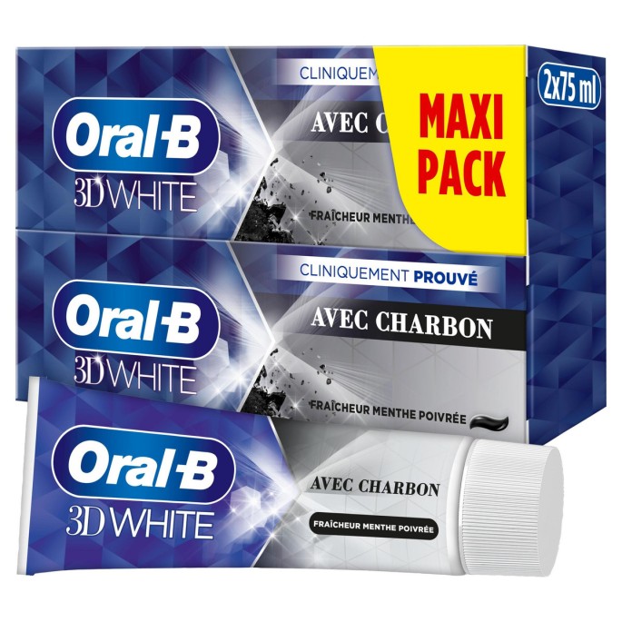 ORAL B DENT 3D WHITE CHARBON 75MLX2 DUO
