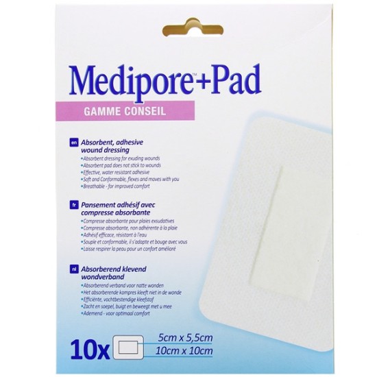 Medipore Pad Pansement Adhésif Stérile 10x10 cm