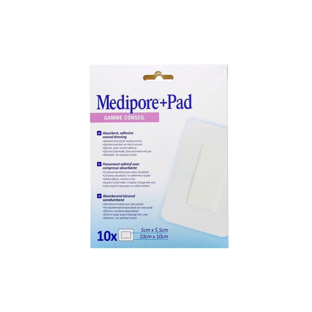 Medipore Pad Pansement Adhésif Stérile 10x10 cm