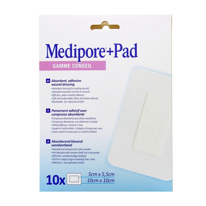 Medipore Pad Pansement Adhésif Stérile 10x10 cm