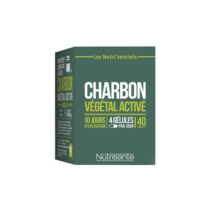 Nutrisanté Nutrients Charbon Végétal Actif 40 Gélules