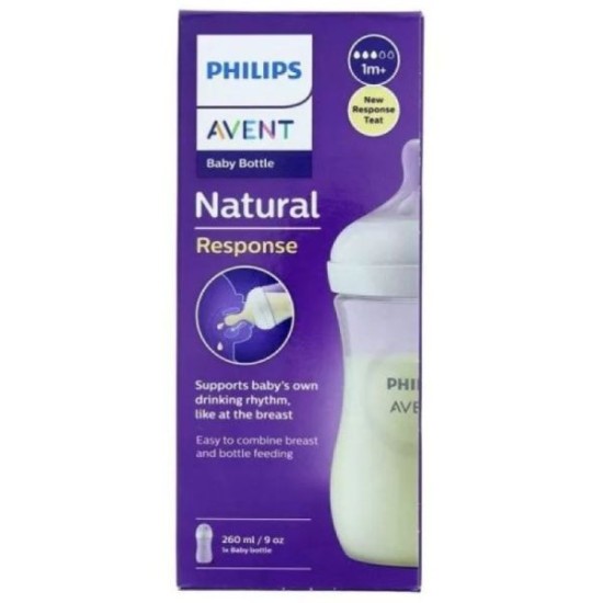 AVENT BIBERON NATURAL RESP 260ML FLUO
