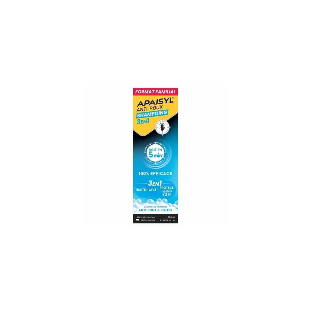 Apaisyl Anti-poux Shampoing 3 en 1 200 ml