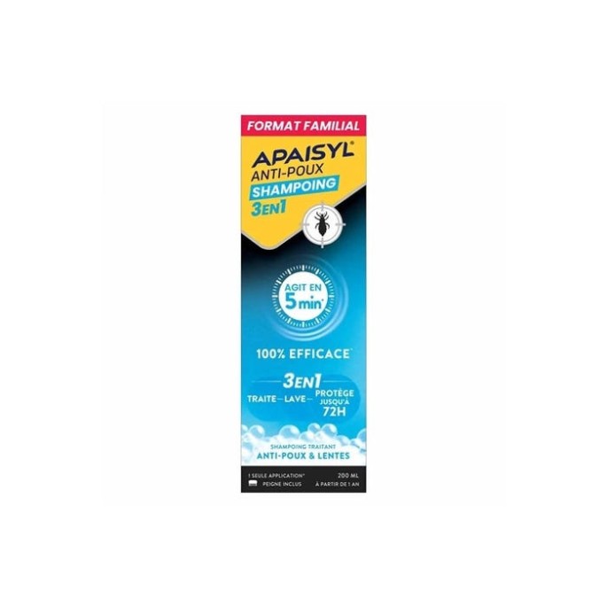 Apaisyl Anti-poux Shampoing 3 en 1 200 ml