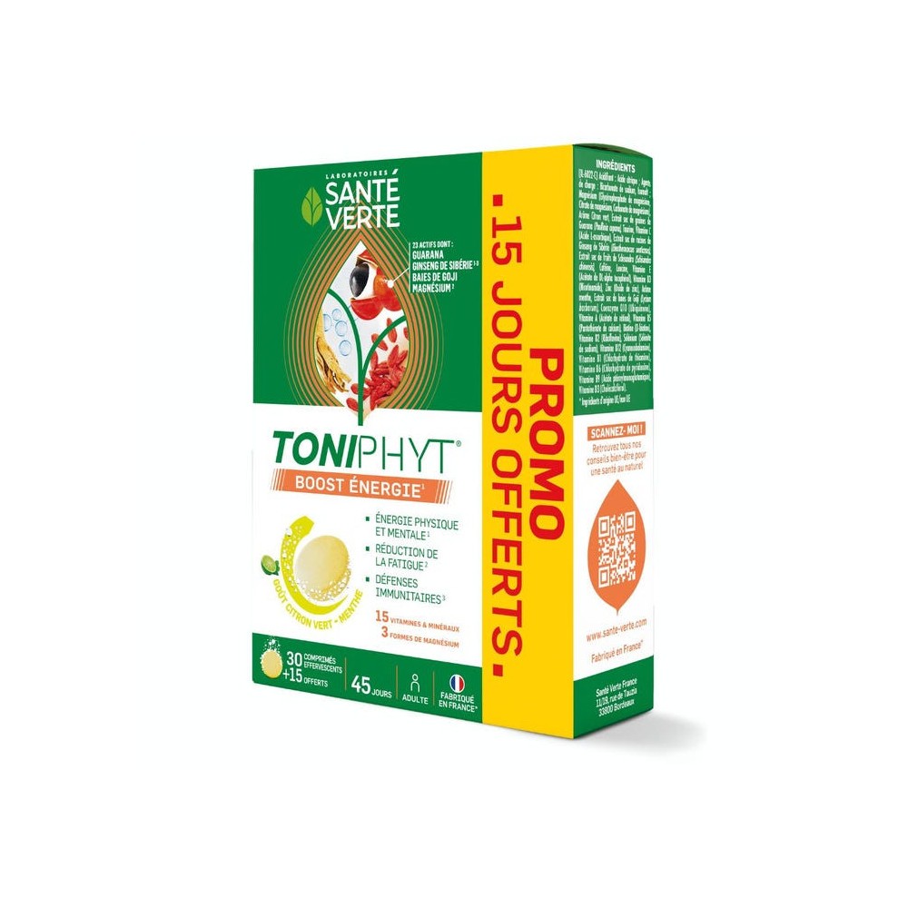Santé Verte Toniphyt Boost Citron Effer. 30 Comprimés
