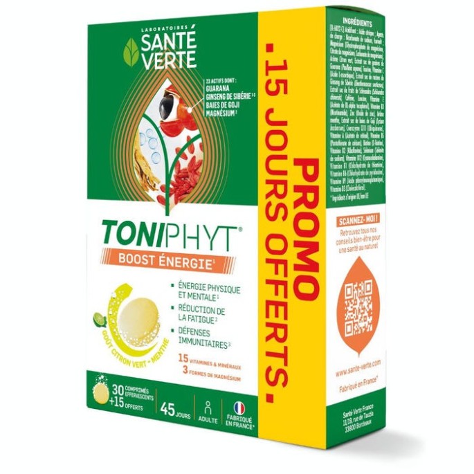 Santé Verte Toniphyt Boost Citron Effer. 30 Comprimés