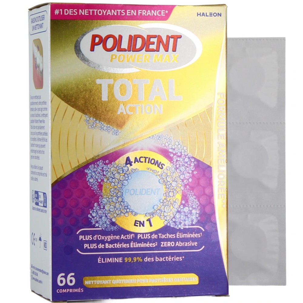 POLIDENT NETTOYANT TOTAL ACTION X66 CPS