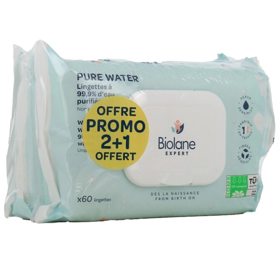 BIOLANE EXPERT LINGETTES PURE WATER 3X60