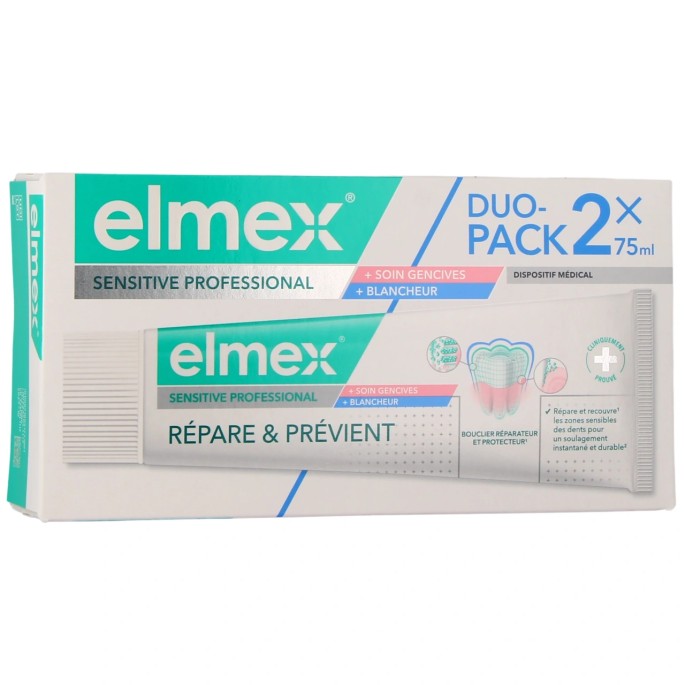 ELMEX SENSITIVE PRO REPARE ET PREVIENT BLANCH 2X75