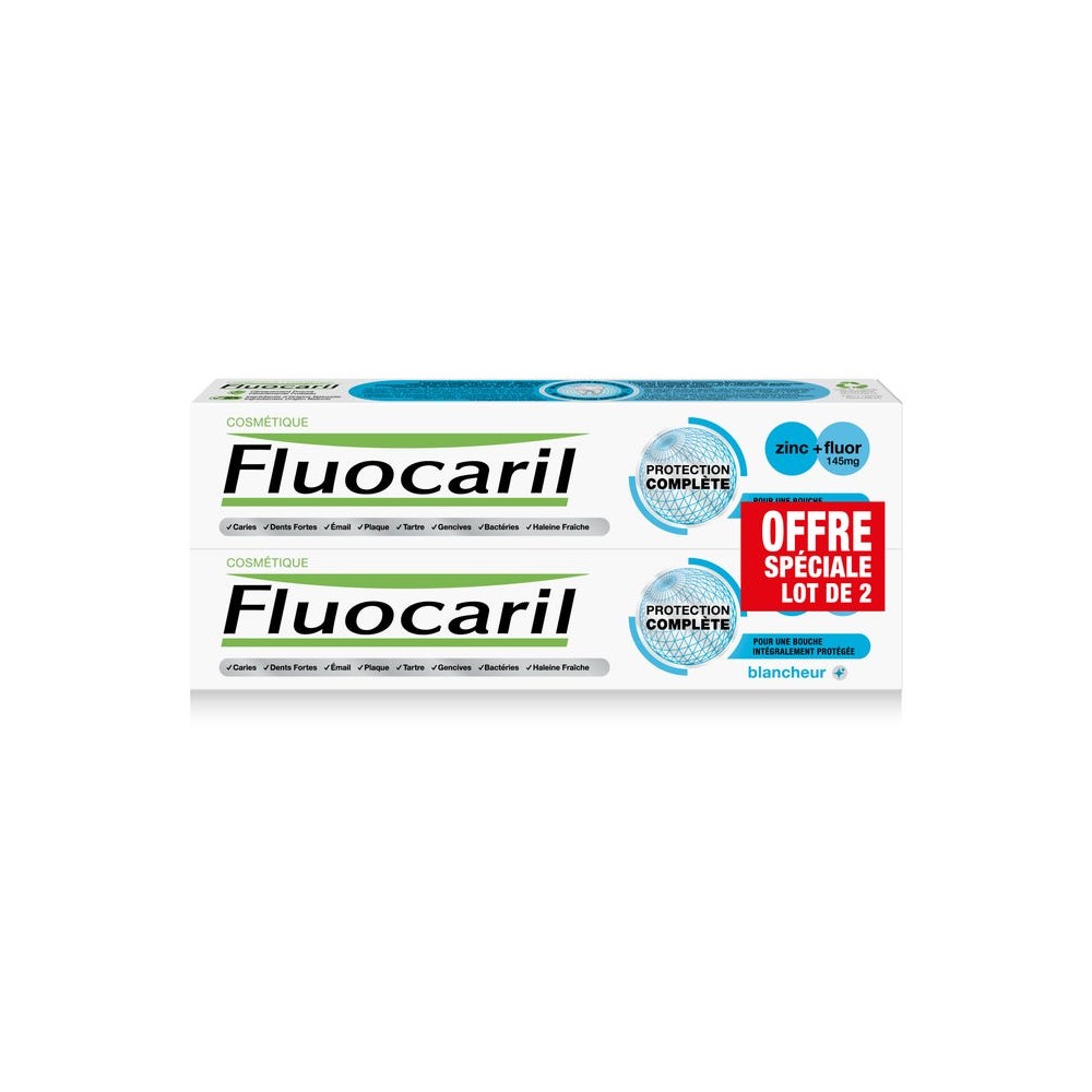 Fluocaril Dentifrice Complet Blancheur Duo 2x75 ml