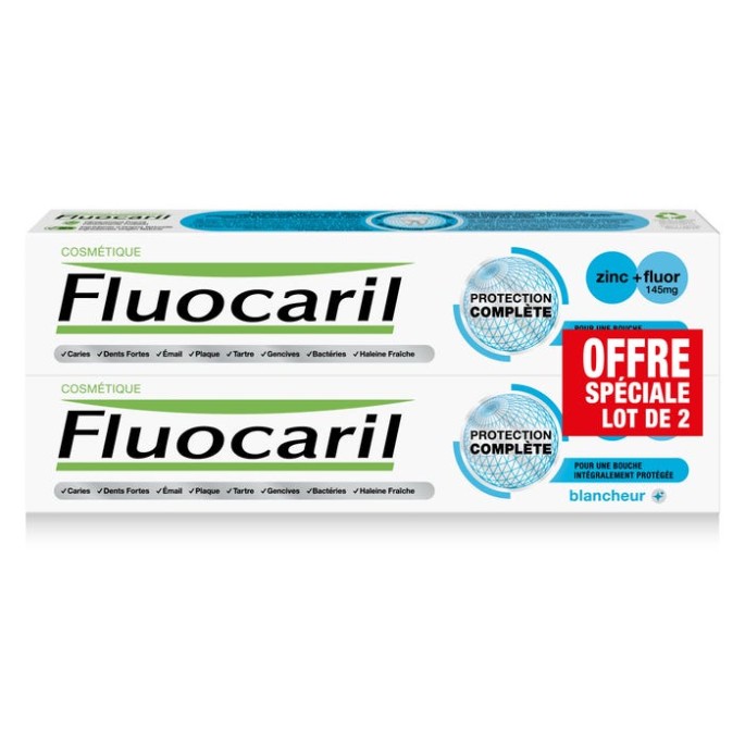 Fluocaril Dentifrice Complet Blancheur Duo 2x75 ml